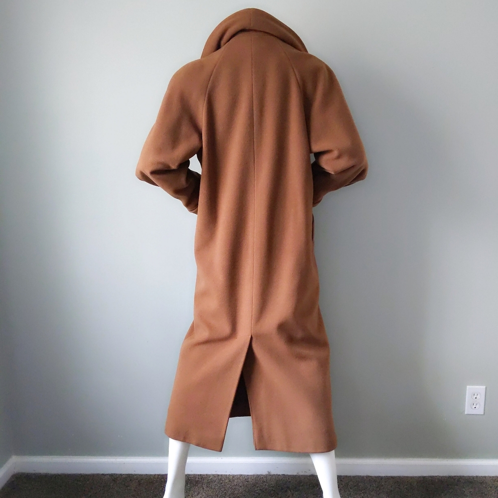 ⛔SOLD⛔ Vtg Brown Regency Cashmere Shawl Collar Maxi Coat - Picture 7 of 8